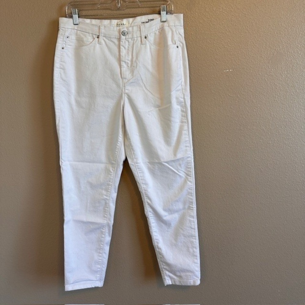 Nicole Miller New York SOHO High Rise Ankle Skinny Stretch White Denim Jeans 12